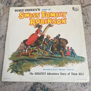 Vintage Walt Disney Vinyl Records - Swiss Family Robinson & Just So Stories Set